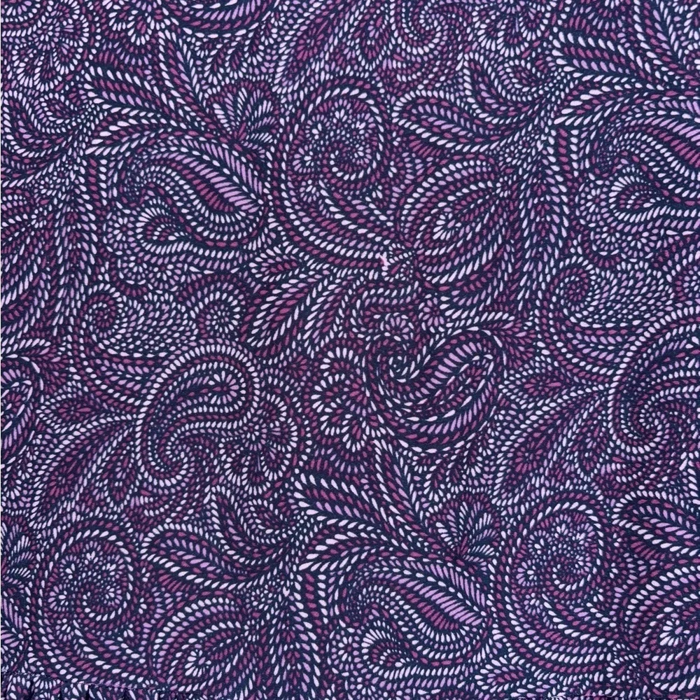 J. Jill Paisley Print Tiered Midi Dress Long Sleeve Cottagecore Boho Plum XS